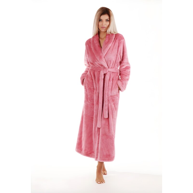 Dámsky župan LILLY extra so šálovým golierom 2120 3352 staroružový - 66095156