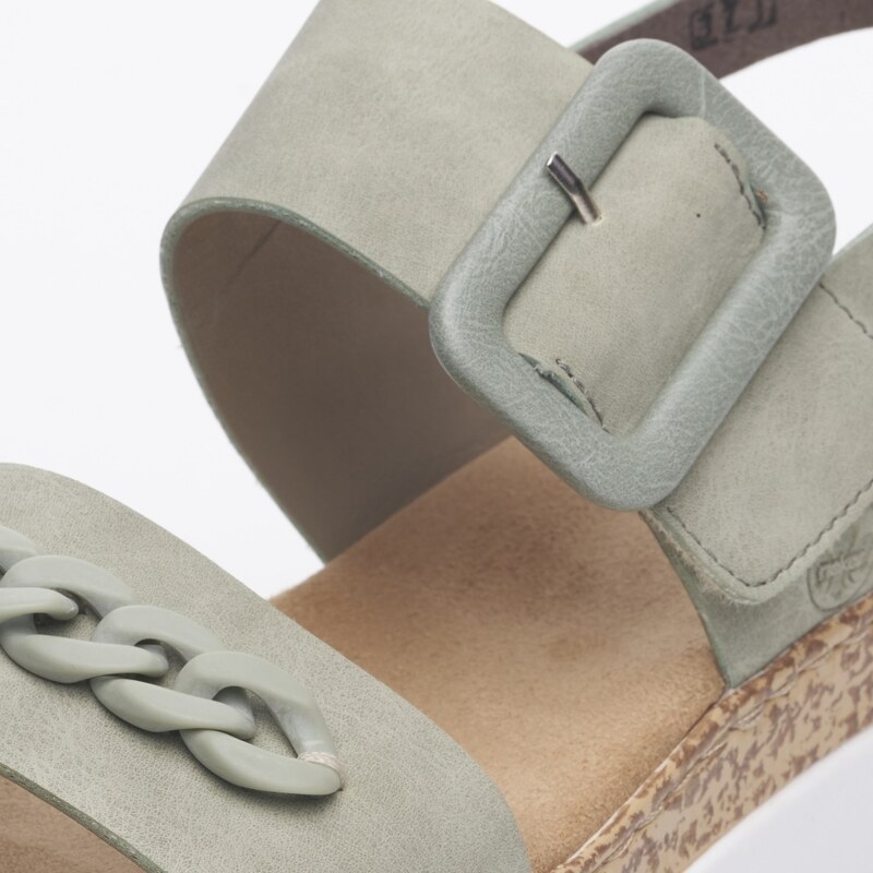 Dámske sandále RIEKER V2350-52 zelená S3