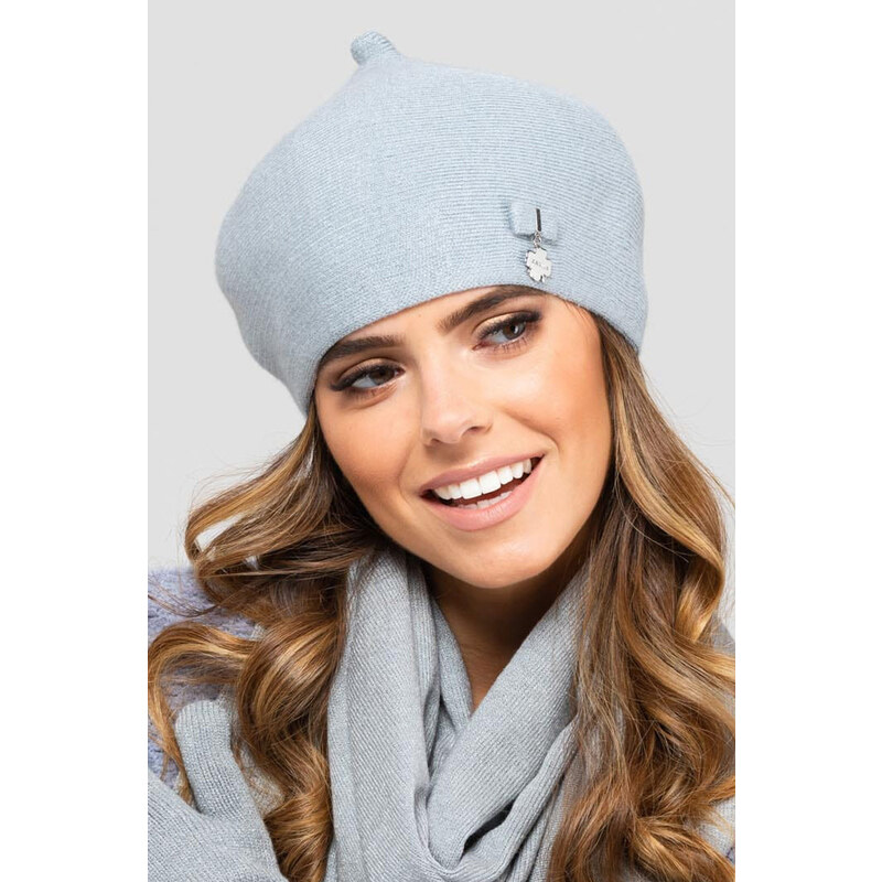 Kamea Šedá dámska elegantná baretka na zimu Murcja, Farba šedá 37799908