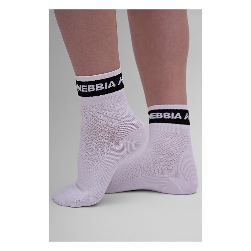 NEBBIA - Ponožky sport stredná dlĺžka UNISEX 129 (white)