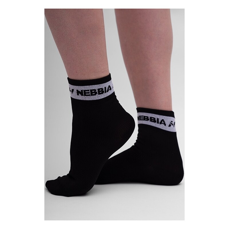 NEBBIA - Ponožky sport stredná dlĺžka UNISEX 129 (black)