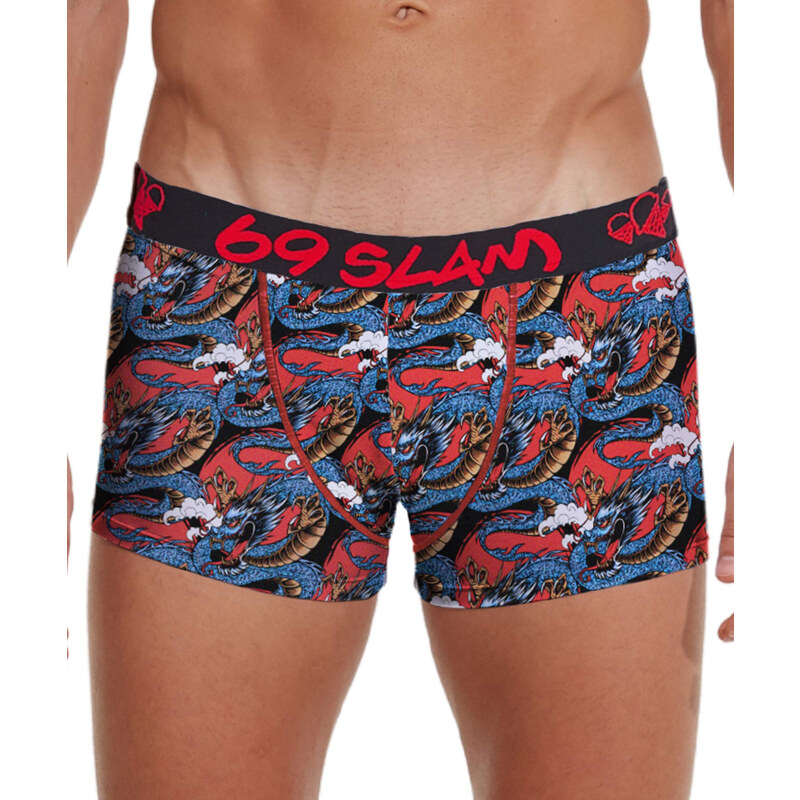 Pánske boxerky 69SLAM hip bamboo moon dragon red (MHBMND-BB) 37827267