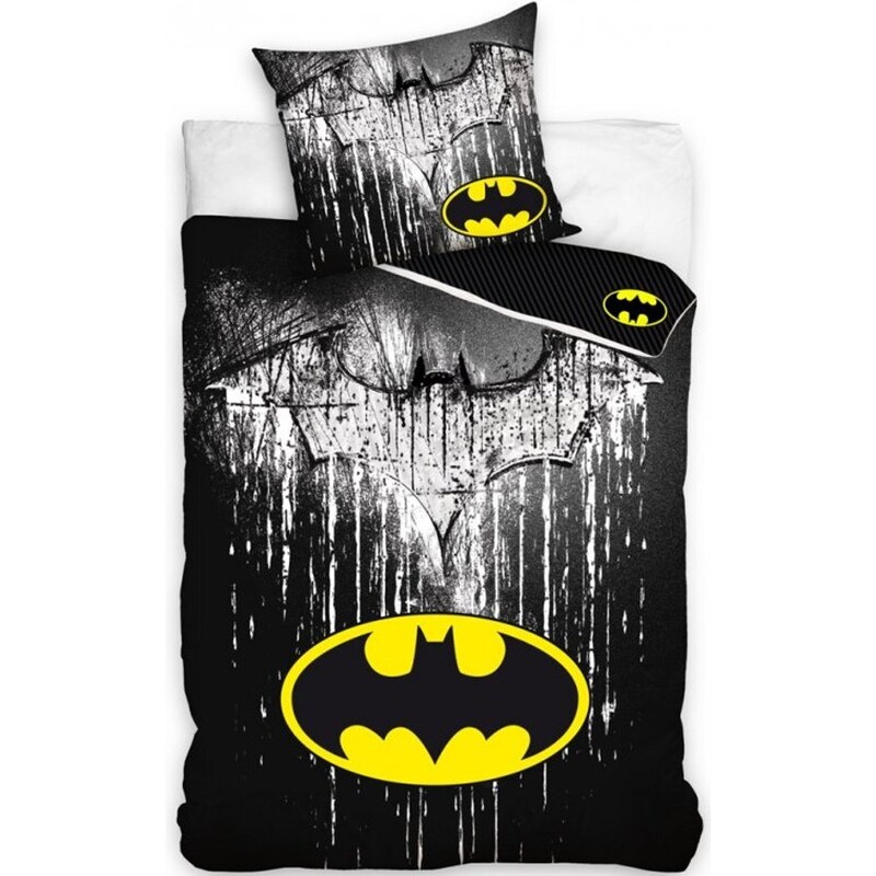Carbotex Bavlnené posteľné obliečky Batman - motív Steel - 100% bavlna Renforcé - 70 x 90 cm + 140 x 200 cm