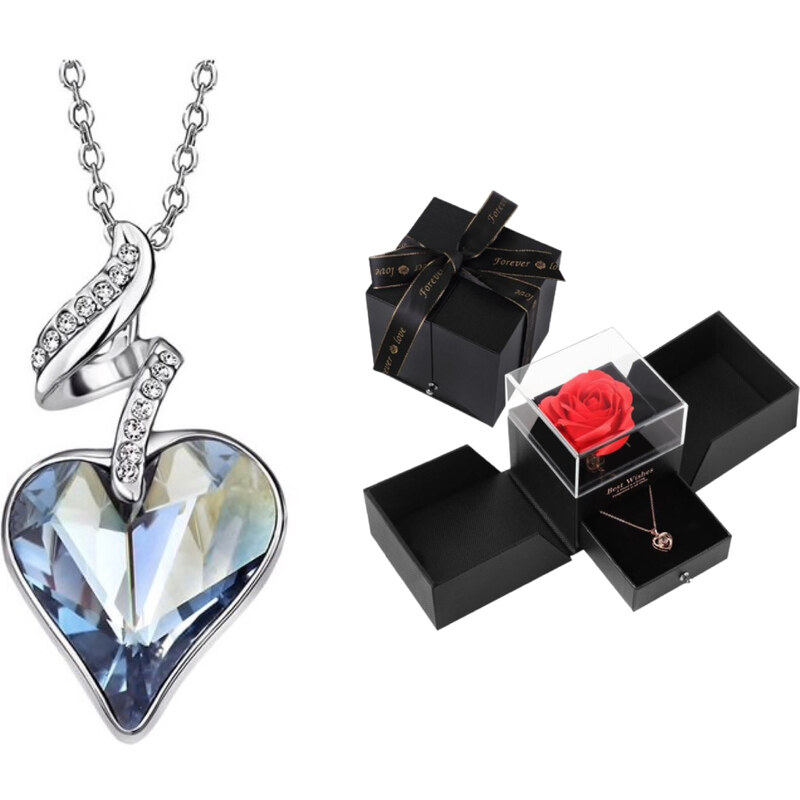 Glory náhrdelník Srdce v darčekovej krabičke s ružou V181 37840542