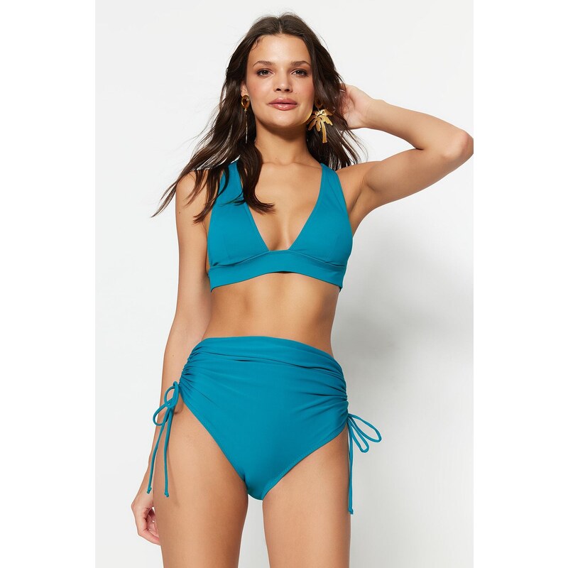 Trendyol Oil Tunnel spodné časti bikín s vysokým pásom s pravidelnými 50562040