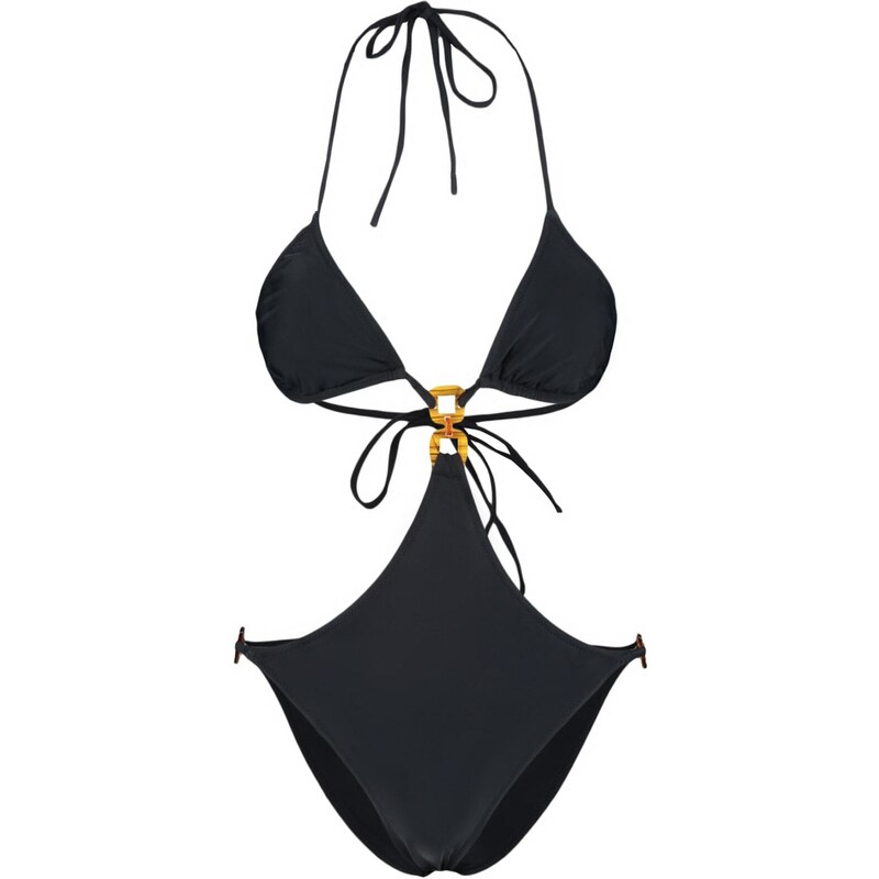 Trendyol Collection Čierne plavky s výstrihom do V a doplnkami