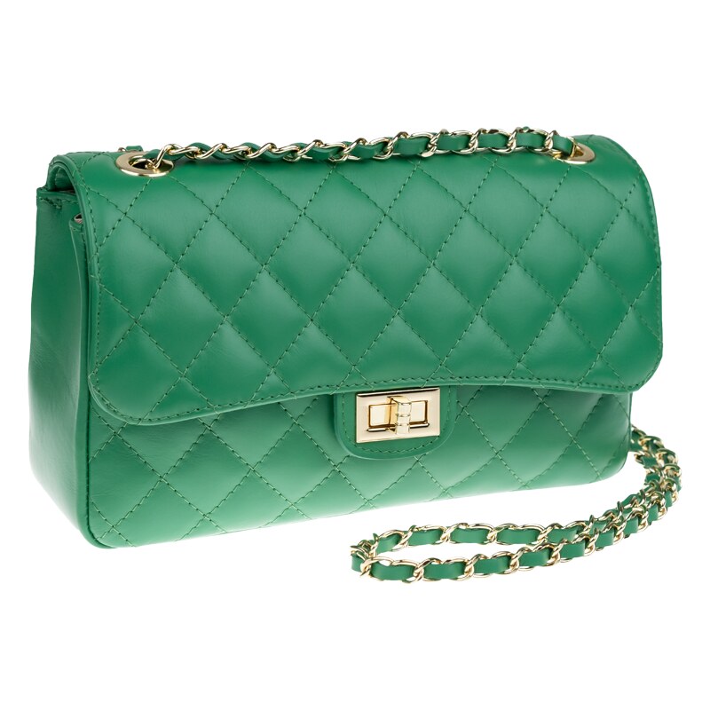 Zelená kožená talianska crossbody kabelka Eliana Verde Chiaro 37845122