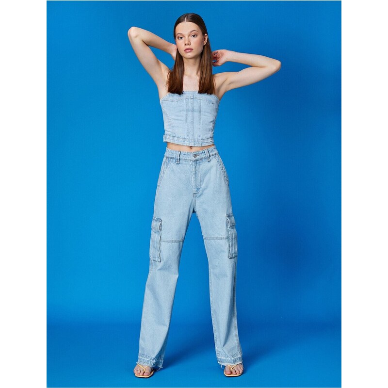 Nákladné nohavice Koton so širokými nohavicami - Bianca Jean 50547423