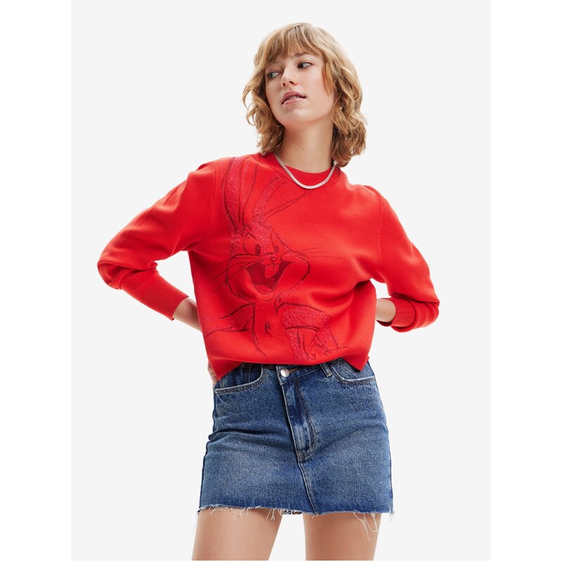 Červená dámska mikina Desigual Bugs Bunny 50515870