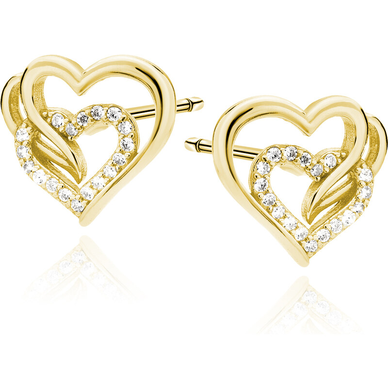 Olivie Strieborné náušnice SPOJENÉ SRDCIA 7304 37880746