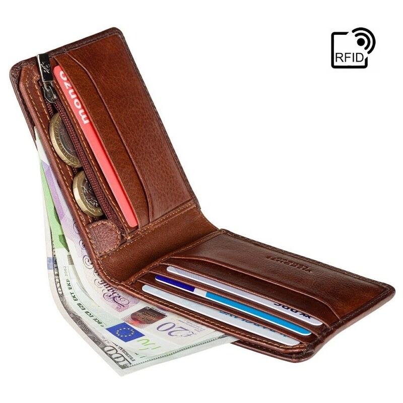 Značková tenká pánska kožená peňaženka - Visconti (GPPN353)