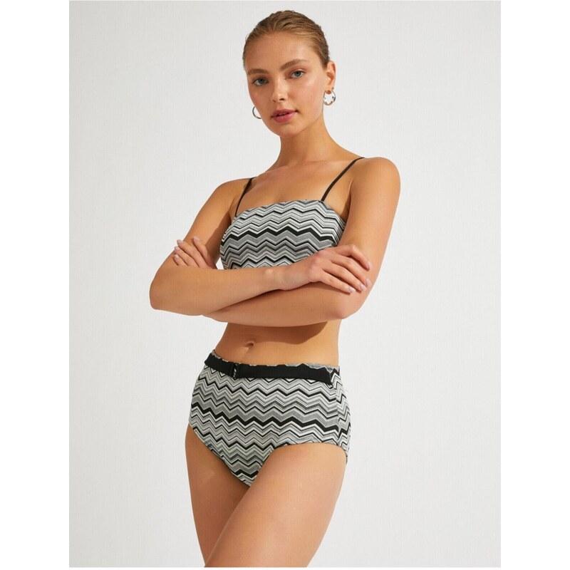 Koton Patterned Bikini Bottoms With Belt 54995320