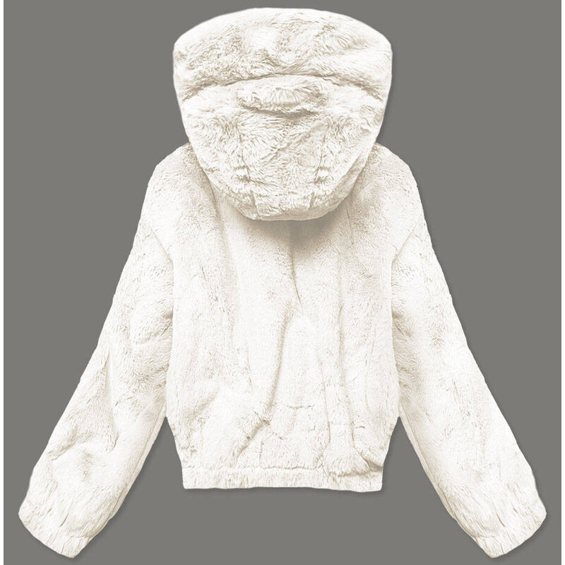S'WEST Krátká dámská kožešinová bunda v ecru barvě (R8050-26)