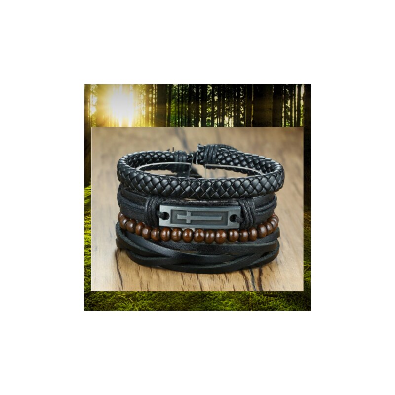 Kožený náramok Handmade DN 20 Čierna 37911429