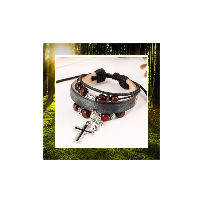 Kožený Náramok s Korálkami Handmade DN 11 Mix Farieb 37911433