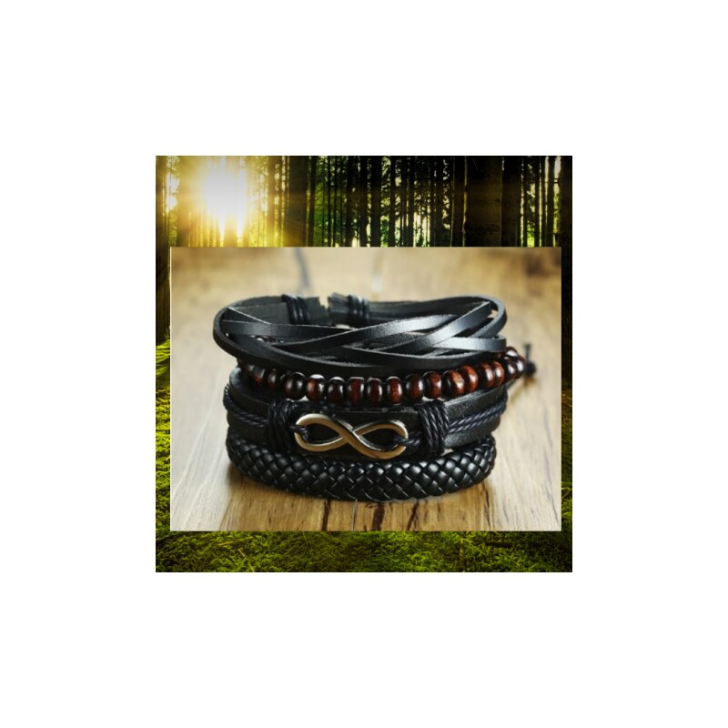 Kožený náramok Handmade DN 18 Čierna 37911427