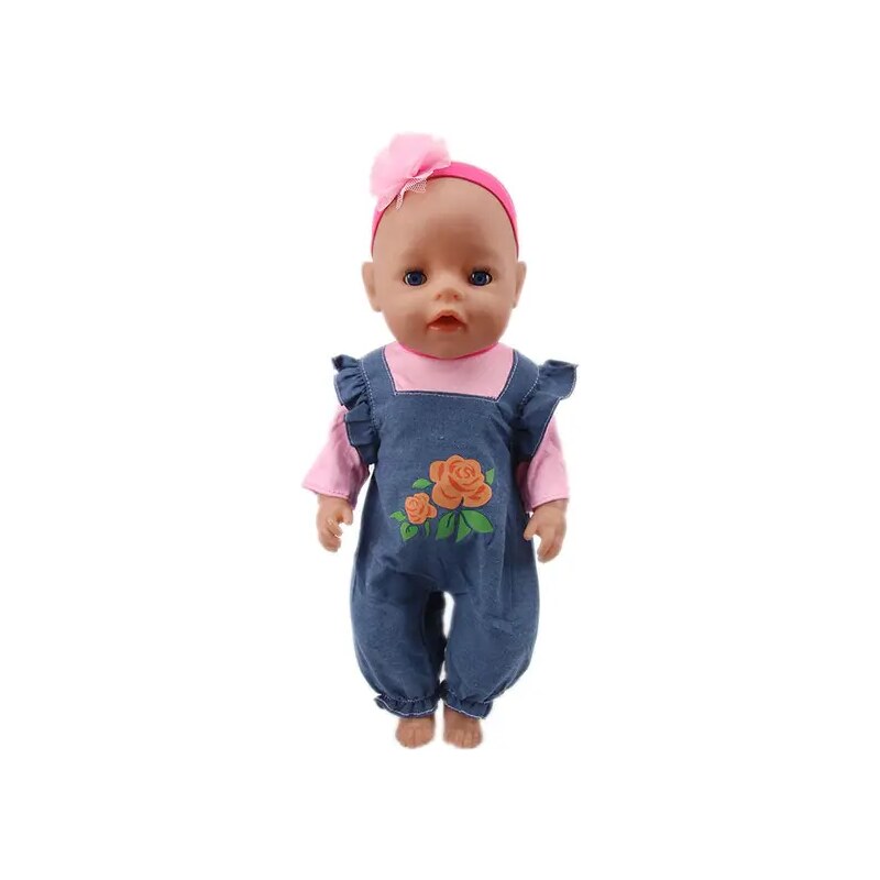 Jeansový set pre bábiku Anabell, Baby born 43 cm
