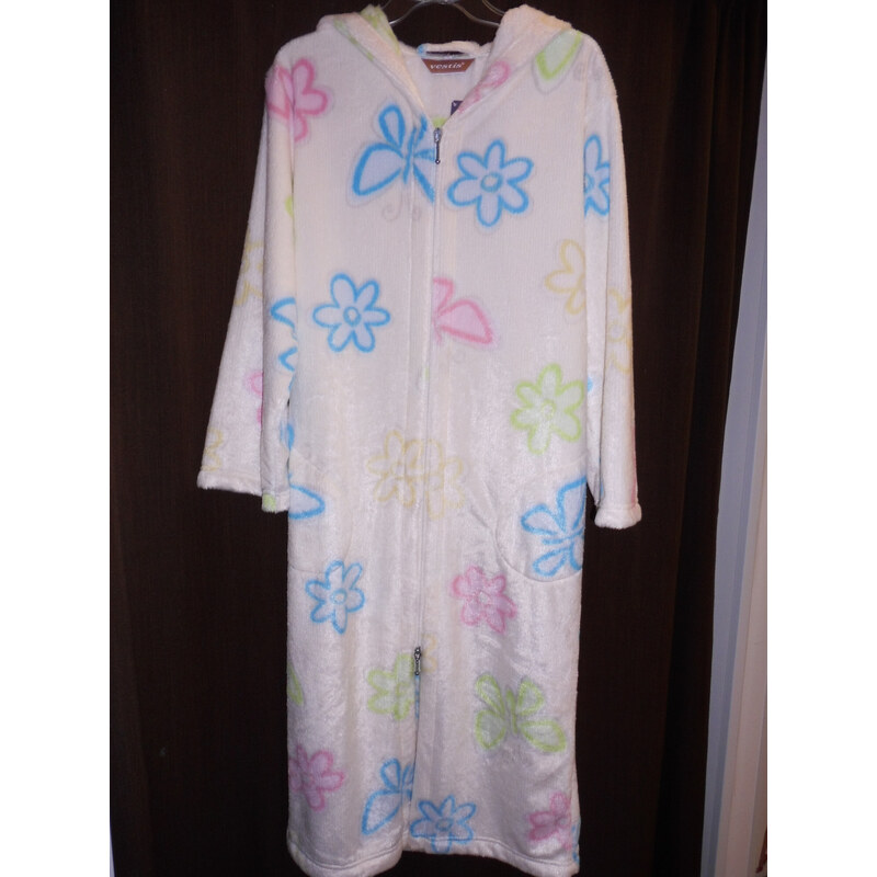 Dámsky 3/4 župan kapucňa / zip - kvety - Vestis 35636270