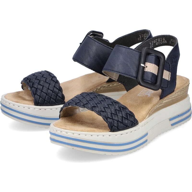 Dámske sandále RIEKER V1678-14 modrá S3