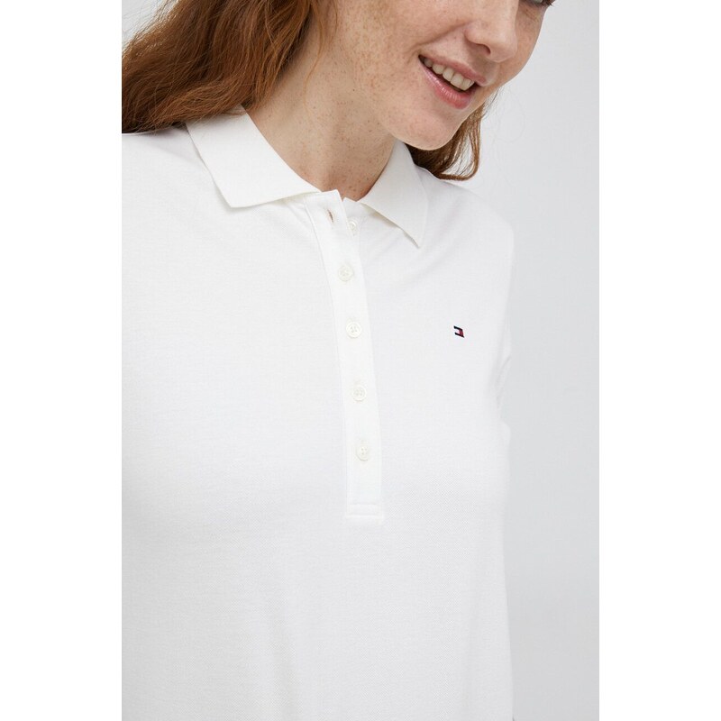 Polo tričko Tommy Hilfiger dámsky,biela farba,WW0WW37820