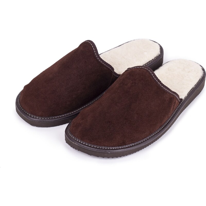 Vlnka Pánske kožené papuče s ovčou vlnou veľkosti obuvi - dospelí 47 9060910