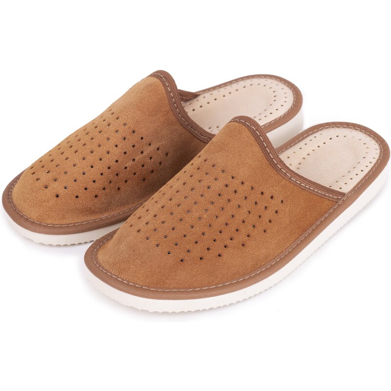 Vlnka Dámske letné kožené papuče hnedá veľkosti obuvi - dospelí 36