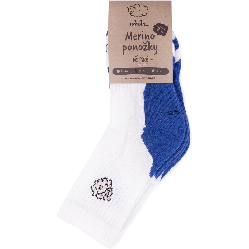 Vlnka 2 páry detských ponožiek Merino modrá 17407389