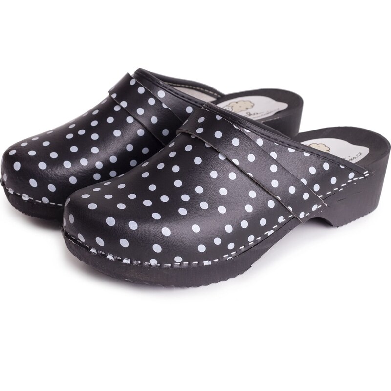 Vlnka Dámske anatomické dreváky bodky čierna veľkosti obuvi - dospelí 21680215