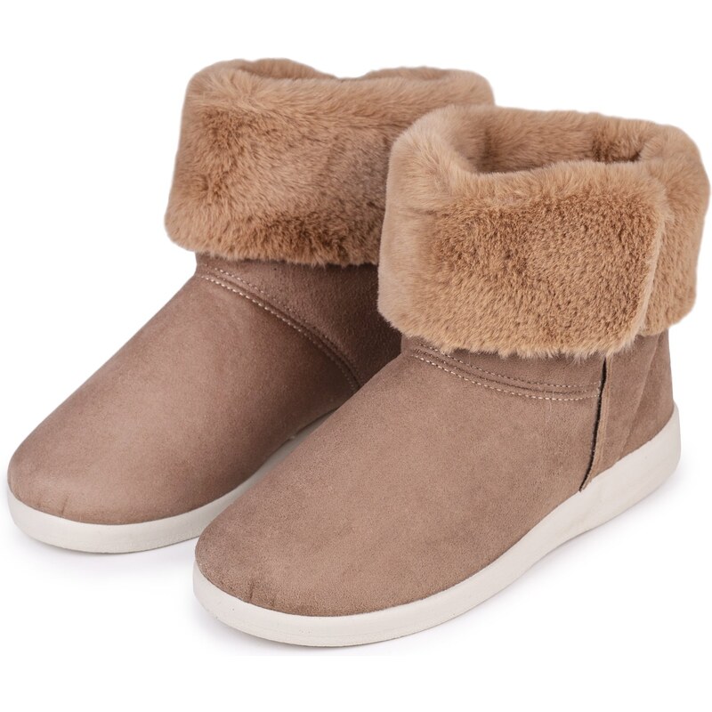 Vlnka Dámske členkové zimné topánky s ovčou vlnou Lucia svetlo hnedá 50220468