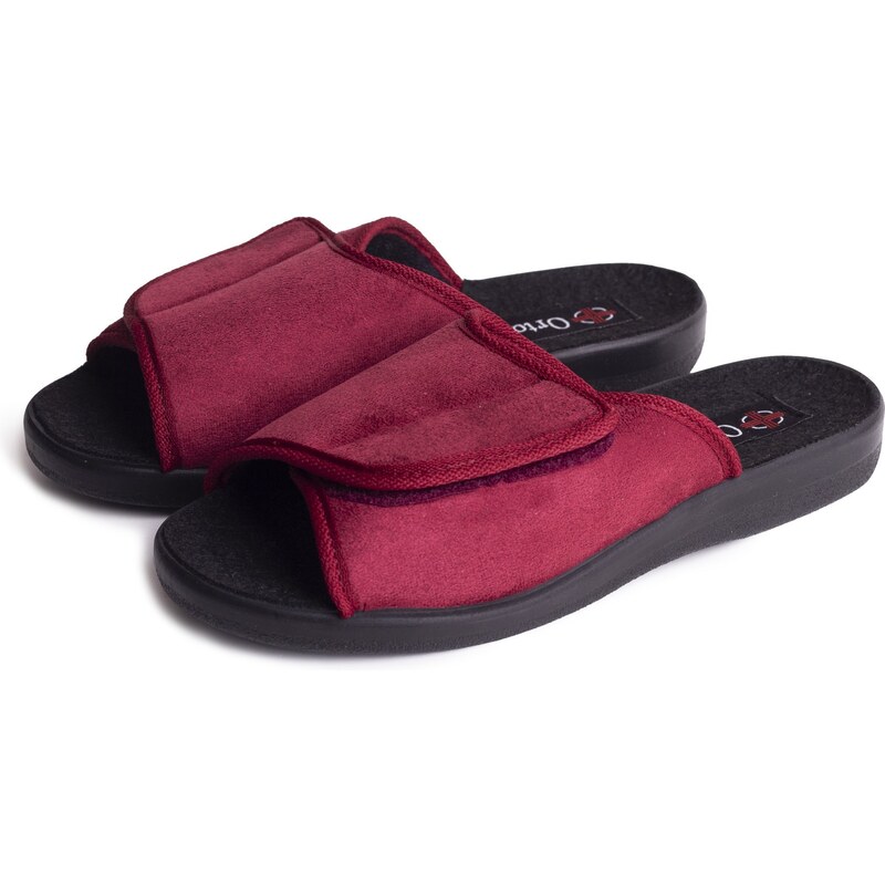 Vlnka Dámske obväzové papuče so suchým zipsom Červená veľkosti obuvi - 22402053