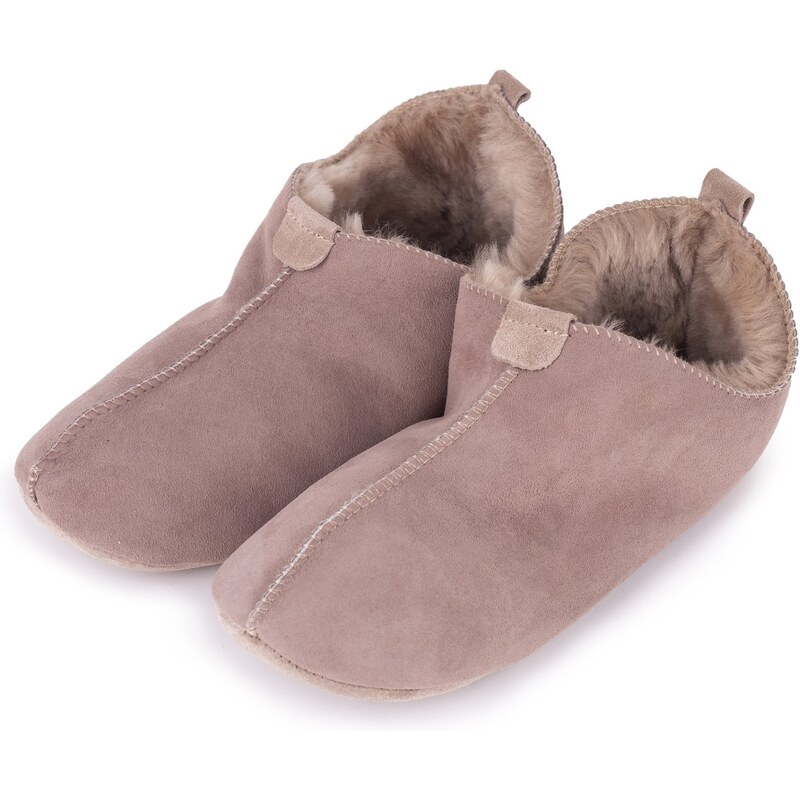 Vlnka Kožené papuče s ovčou vlnou Andy béžová veľkosti obuvi - dospelí 65796927