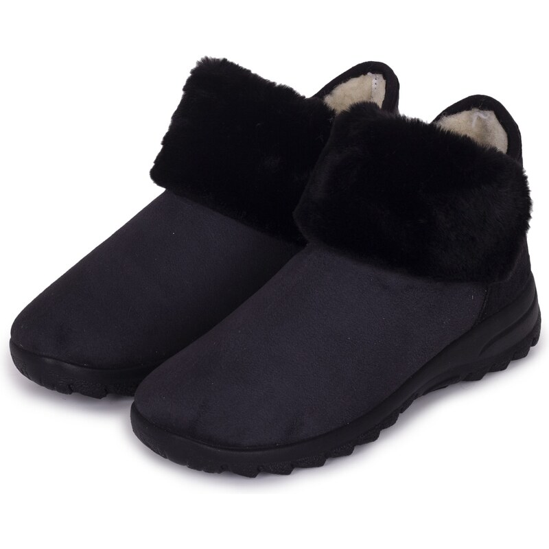 Vlnka Dámske členkové zimné topánky s ovčou vlnou Bára čierna veľkosti obuvi - dospelí 36