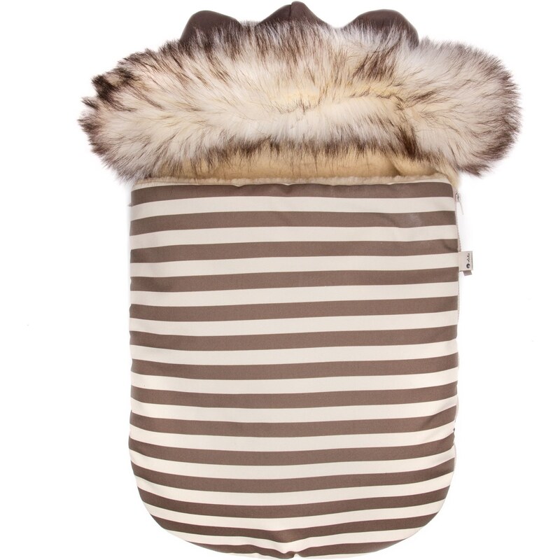 Vlnka Detský fusak s ovčou vlnou a kožušinou pruhy 26965774