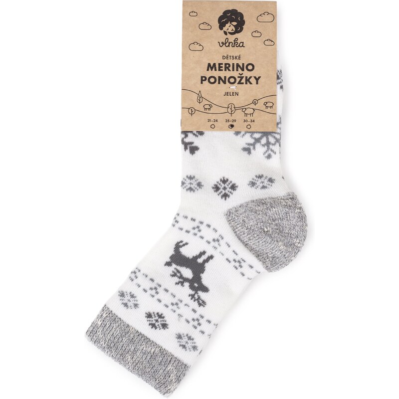 Vlnka Detské ponožky Merino jeleň sivá 27931406