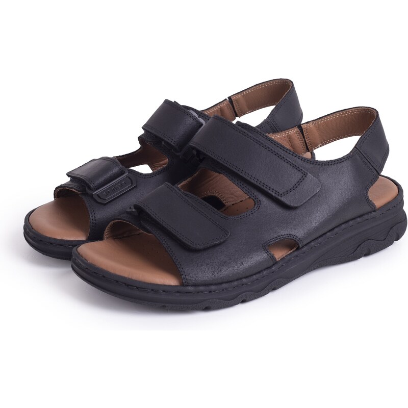 Vlnka Pánske kožené sandále Robert tmavo hnedá veľkosti obuvi - dospelí 45