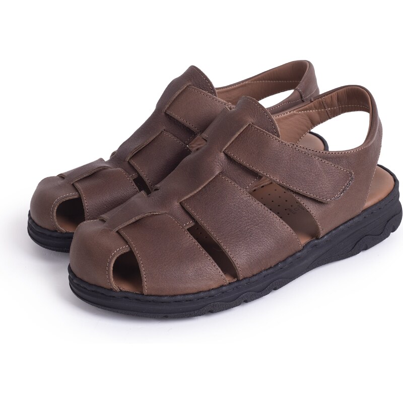 Vlnka Pánske kožené sandále Oliver hnedá veľkosti obuvi - dospelí 41 65118040