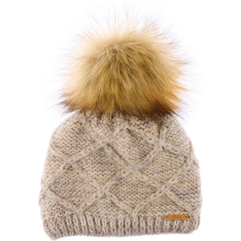 Vlnená čiapka Vlnka V09 béžová 50220522