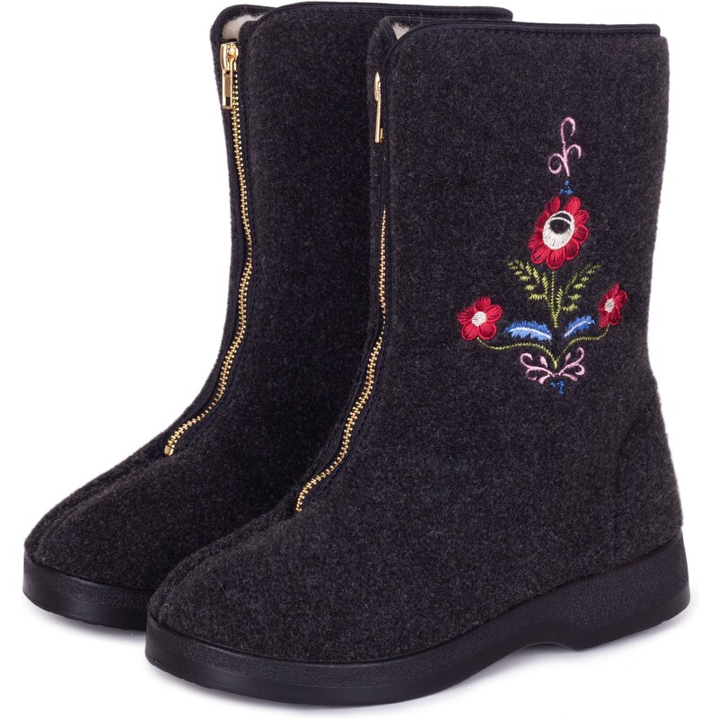 Vlnka Dámske kapce z ovčej vlny na zips folklór veľkosti obuvi - 50220503