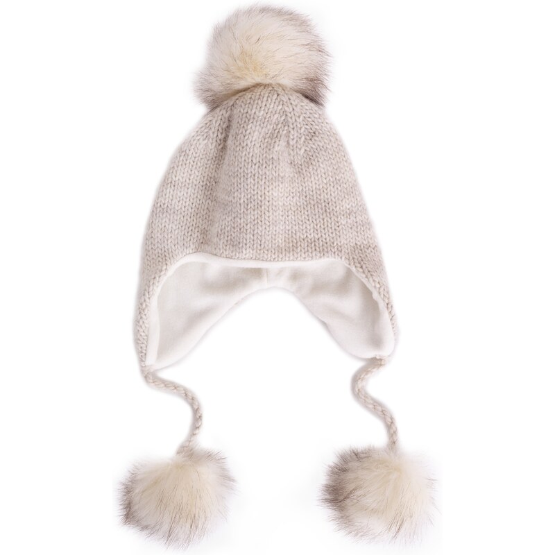 Detská vlnená ušianka Vlnka V19 béžová 50220536