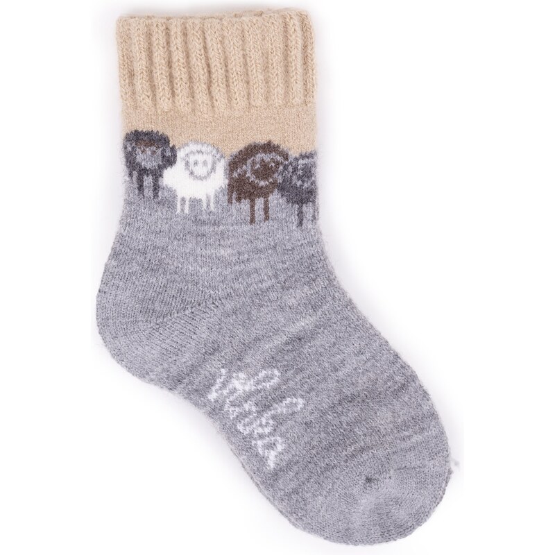 Vlnka Detské ponožky Merino ovčia partička béžová 32329639