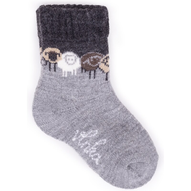 Vlnka Detské ponožky Merino ovčia partička mavo sivá 32329640