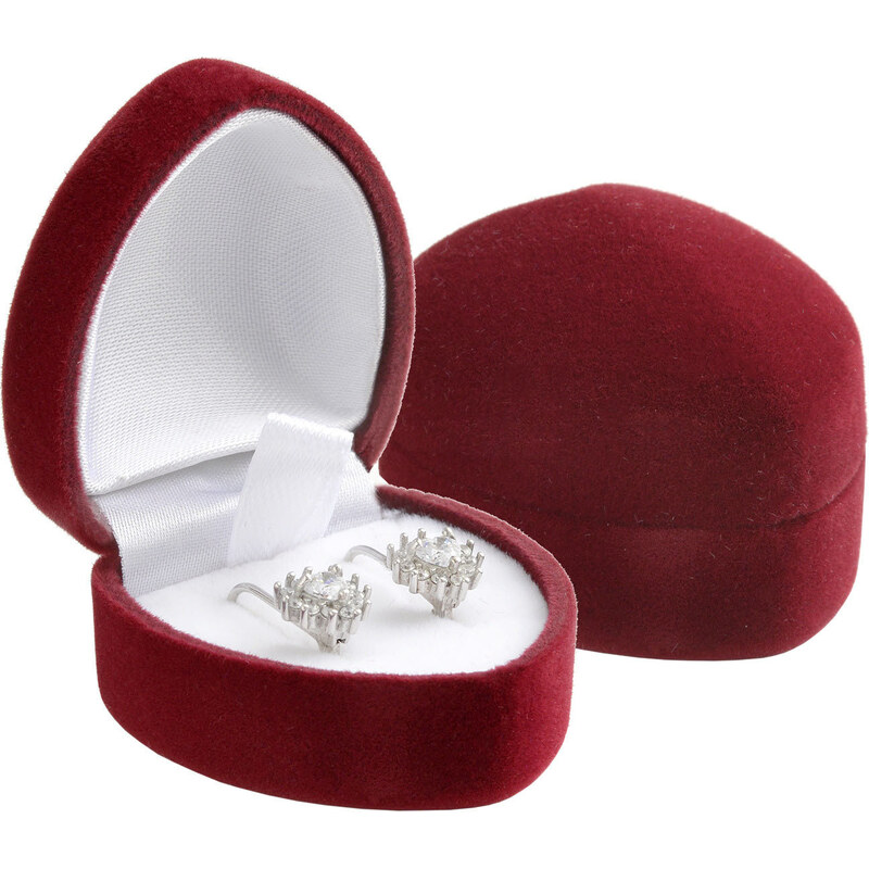 JKBOX Zamatová krabička srdce z lásky na prsteň alebo napichovacie náušnice IK027