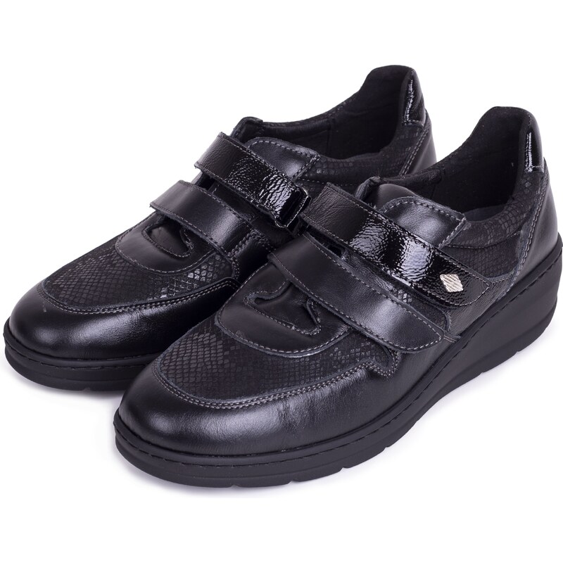 Vlnka Dámske kožené poltopánky na suchý zips Stela čierna veľkosti 63395151