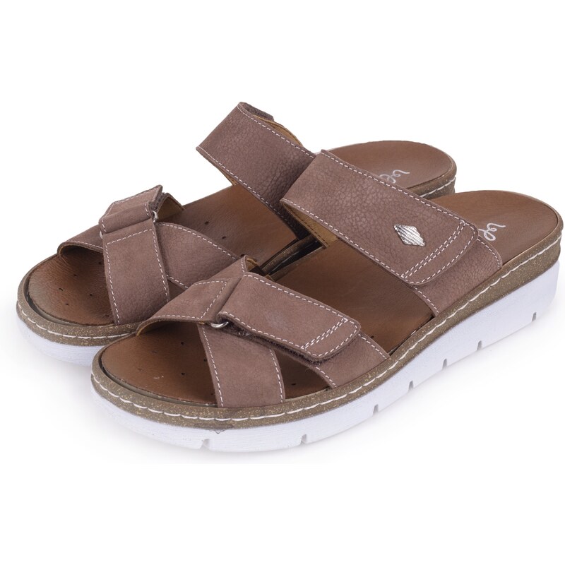 Vlnka Dámske kožené šľapky Nela hnedá veľkosti obuvi - dospelí 36 43396134