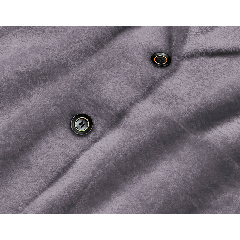 Jejmoda Krátky vlnený dámsky kabát alpaka MODA7108-1 šedý