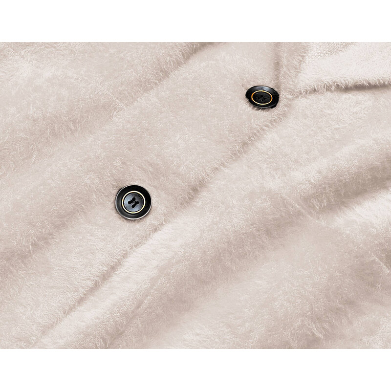 Jejmoda Krátky vlnený dámsky kabát alpaka MODA7108-1 béžový