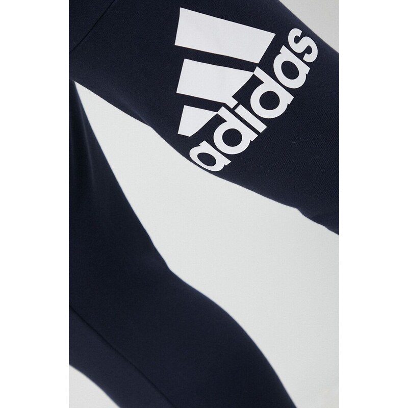 Bavlnené tepláky adidas tmavomodrá farba, s potlačou