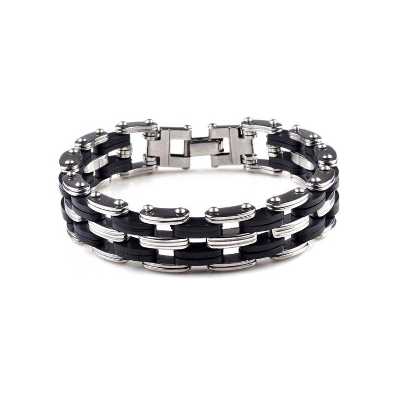 Imixlot Pánsky Dizajnový Náramok 316L3 chrome/čierna 37945133