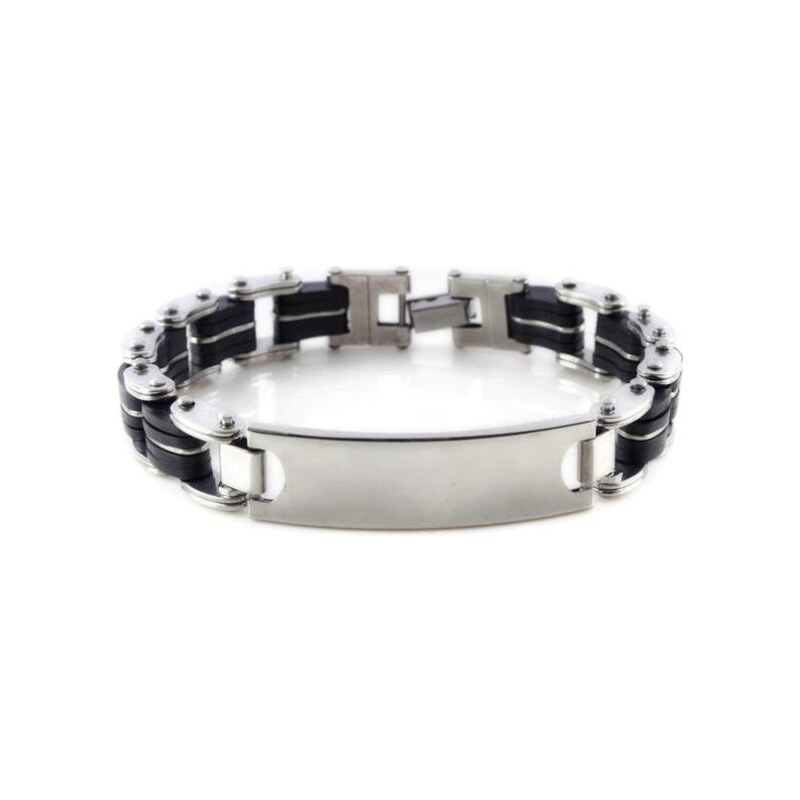 Imixlot Pánsky Dizajnový Náramok 316L5 chrome/čierna 37947950