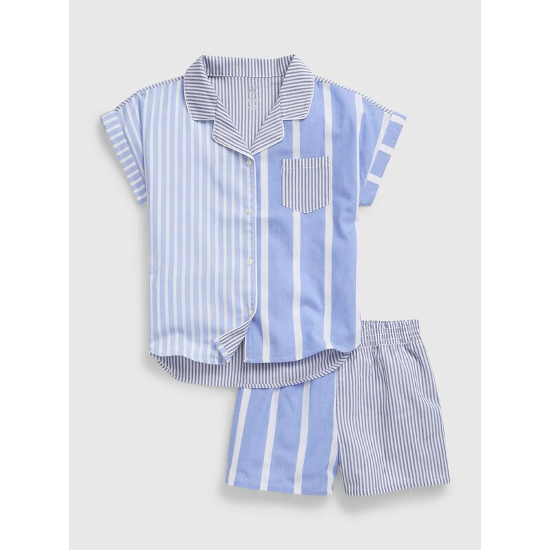 Svetlomodré chlapčenské pruhované pyžamo GAP 50535955